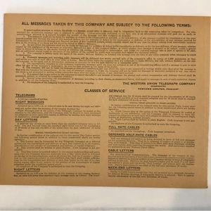 4 Western Union Telegram Forms.